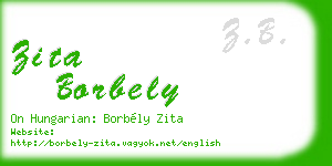 zita borbely business card
