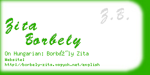 zita borbely business card